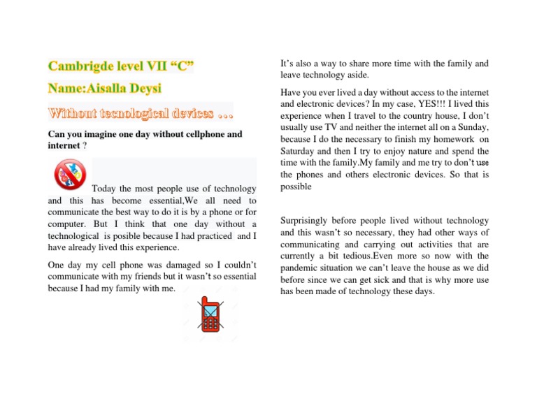 Without Tecnological Devices | PDF