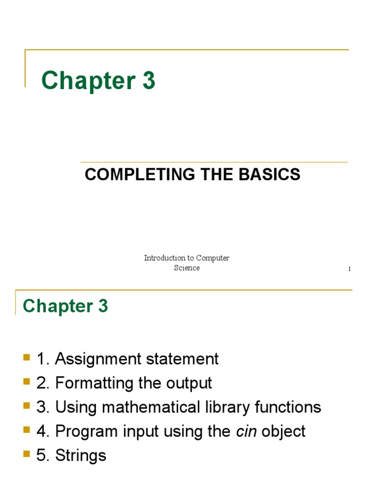 Completing The Basics: Introduction To Computer Science | PDF ...