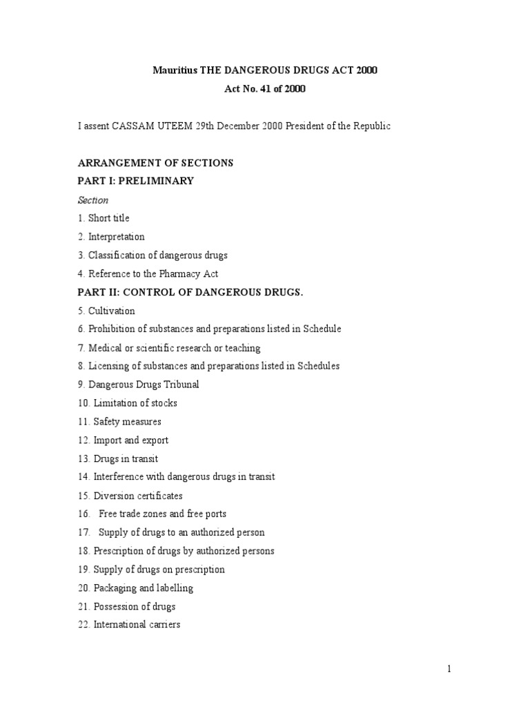 Dangerous Drugs Act PDF | PDF | Narcotic | Controlled Substances Act