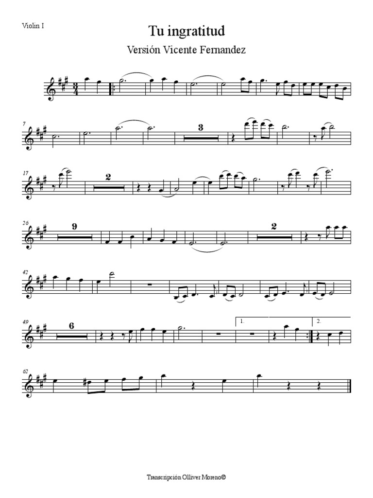 Vicente Fernández Tu Ingratitud Violin I Pdf