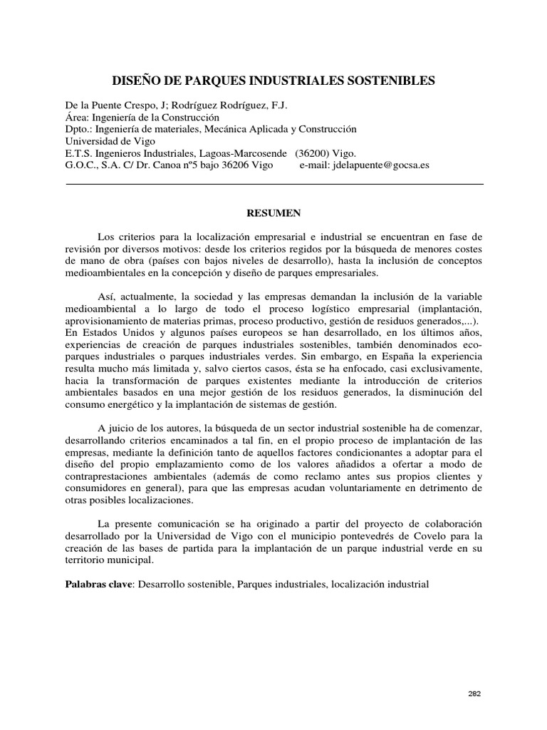Diseño de Parques Industriales Sostenibles PDF | PDF | Sustentabilidad ...