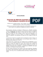 NOTA DE PRENSA Pack de Feria Solidario ACEPAÍN