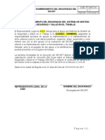 FT-SST-XX Formato Acta de Nombramiento de Encargado de SG-SST