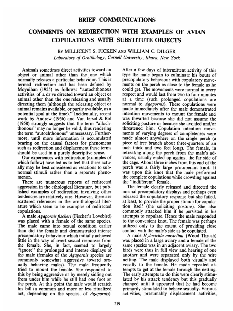 Brief Communications Comments On Redirection With Examples of ...
