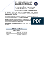 Estudiantes actualización pago pensiones matrícula UNH