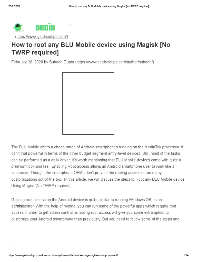 How To Root Any BLU Mobile Device Using Magisk (No TWRP Required 