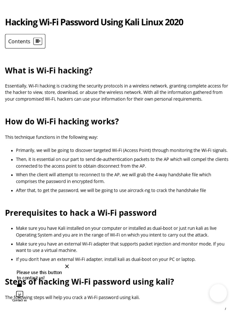 Hacking WiFi Password Using Kali Linux in 6 Steps ICSS PDF PDF Wi Fi Wireless Access Point