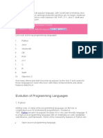 Evolution of Programming Languages: Full Stack Java Developer Course