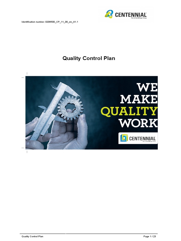 Quality Control Plan Overview | PDF | Specification (Technical Standard ...