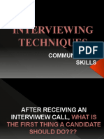 Interviewing Techniques: Communication Skills