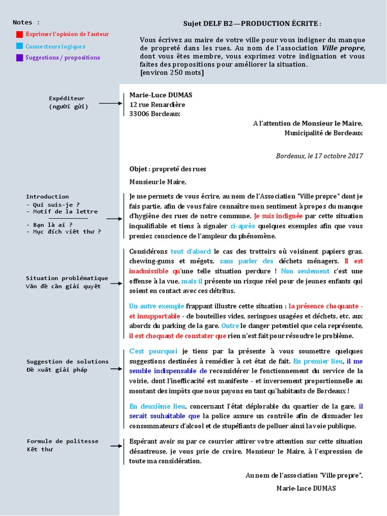 PE Lettre de Protestation DeLF B2 PDF  PDF