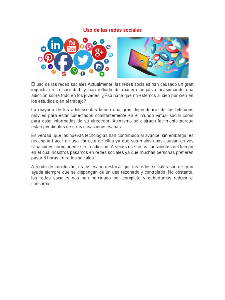 Uso de Las Redes Sociales | PDF