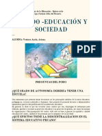 Foro Sociologia. Estado, Educacion y Sociedad