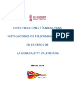 Especificaciones Técnicas para Instalaciones en Centros de La GVA Rev 3 - Marzo 2020 PDF