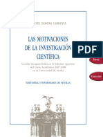 Las Motivaciones de La Investigación Científica: Manuel Zamora Carranza