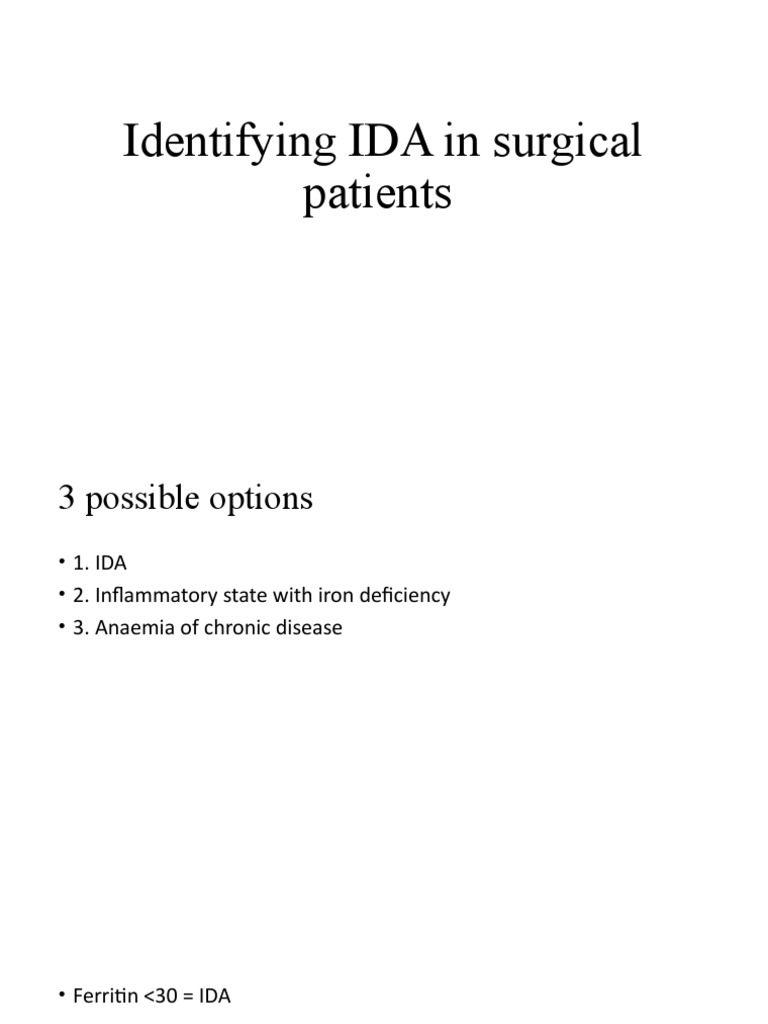 Diagnosing Iron Deficiency Anemia in Surgery | PDF | Science & Mathematics