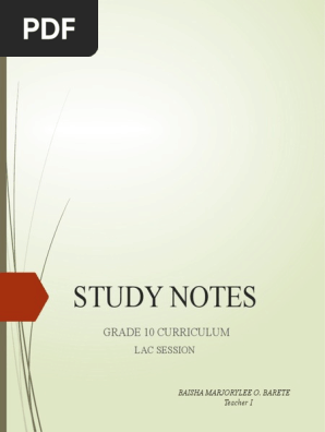 STUDY NOTES
