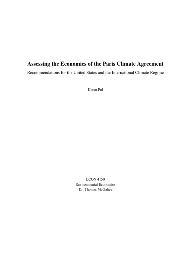 Pol Karan - An Analysis of The Paris Climate Agreement | PDF ...
