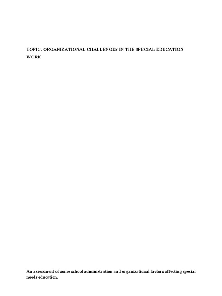 challenges in special education pdf
