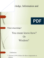 Knowledge, Info and Data