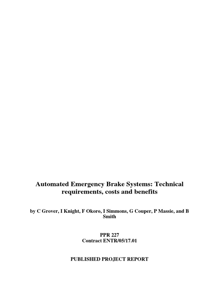Final Report Automated Emergency Braking Systems Technical