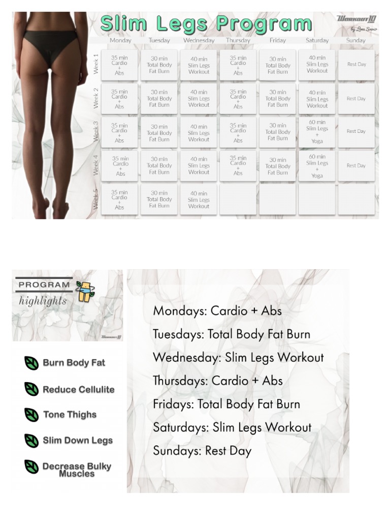 Slim Legs Program PDF PDF Hobbies Determinants Of Health