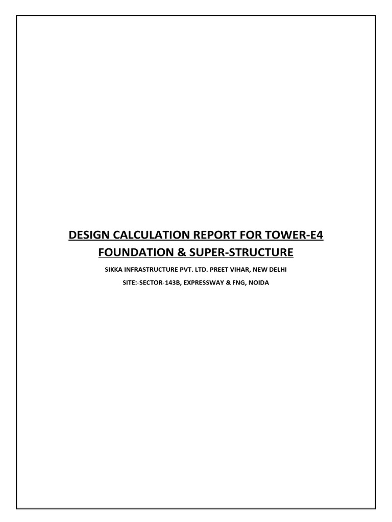 Design Cal Report For TowerE Foundation PDF Bending Beam (Structure)