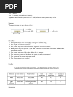 Biology Labs - Food Test