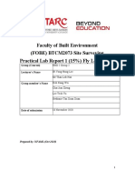 Faculty of Built Environment (FOBE) BTCM2073 Site Surveying Practical Lab Report 1 (15%) Fly Levelling