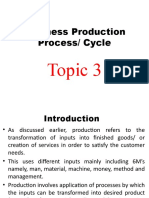 Business Production Process/ Cycle: Topic 3