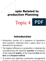 Concepts Related To Production Planning: Topic 4