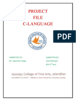 Project File C-Language: Submitted To: Submitted By: Mr. Jagmohan Mago Sazal Mahajan Bca 2 Sem