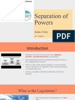 Separation of Powers: Indian Polity