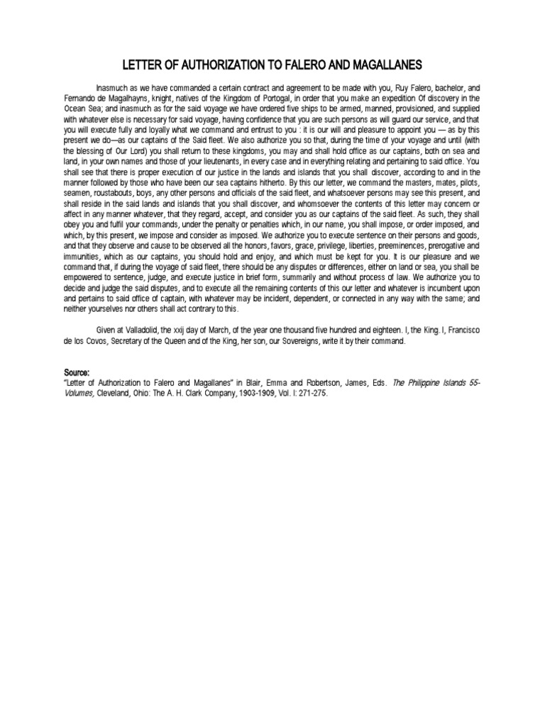 Letter From King of Castile To Magellan and Faleiro | PDF | Government