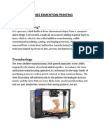 Three Dimention Printing: What Is 3D Printing?