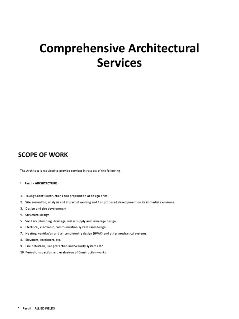 Comprehensive Architectural Services Overview | PDF