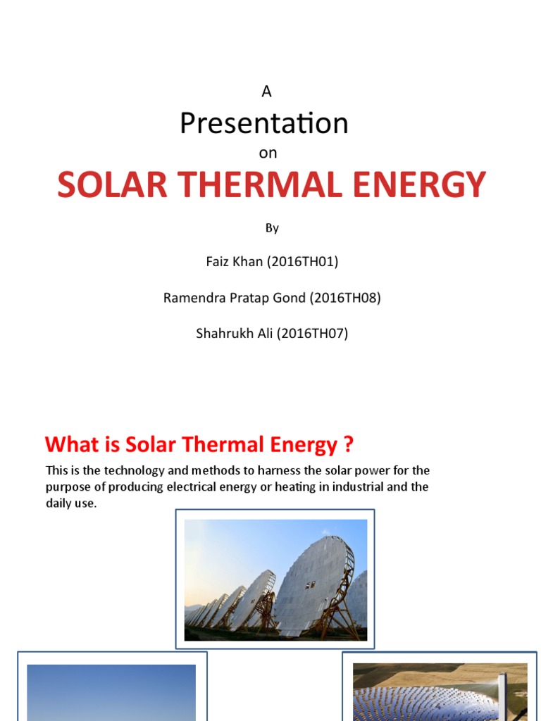 Overview of Solar Thermal Energy | PDF | Solar Energy | Alternative Energy