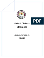 Clearance: Grade - 8 / Section-1