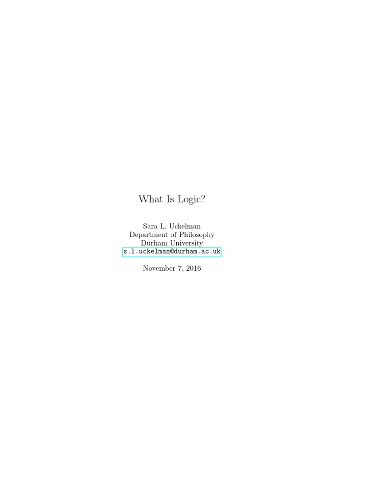 Logicbook 20161107 | PDF | Logical Consequence | Logic