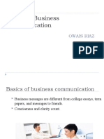 Basics of Business Communication: Owais Riaz