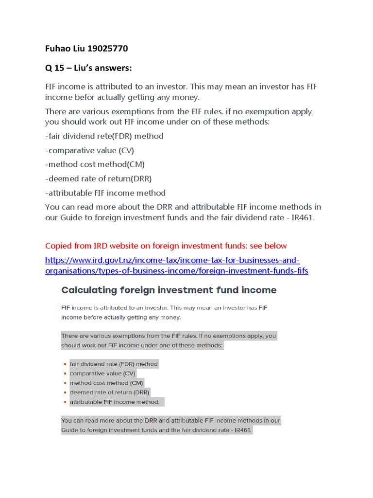 Understanding FIF Income and Tax Rules | PDF | Economies | Taxes
