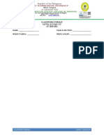 Cebu City Medical Center-College of Nursing: Classwork Format Level Ii CCMC-CN AY 2020-2021