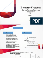 Bergerac Systems challenges of backward integration and cost analysis