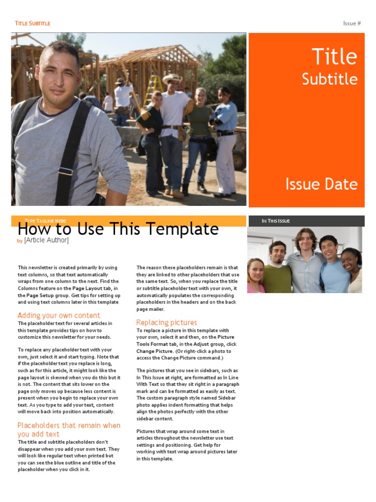 Newsletter Template Guide | PDF | Page Layout | Paragraph
