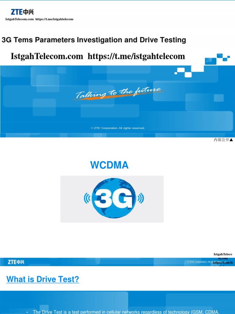 3G Tems Parameters Investigation and Drive Testing PDF High Speed
