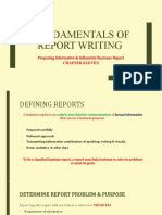 Fundamentals of Report Writing: Preparing Informative & Influential Business Report