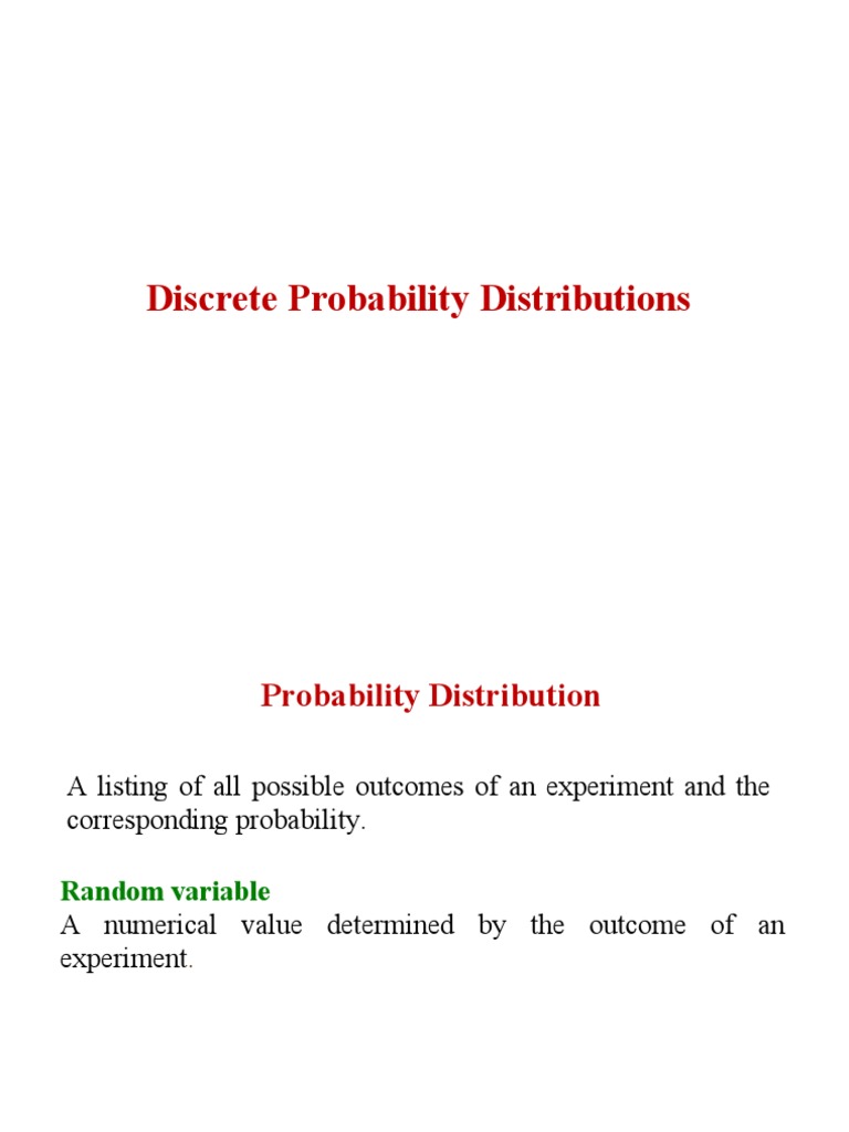Probability Distribution | PDF | Probability Distribution | Random Variable