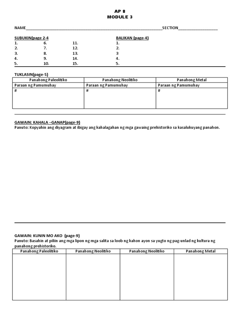 Answer Sheet Week3 4 Pdf