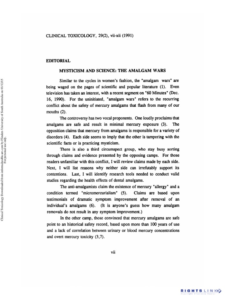 The Amalgam Wars A Review of the Ongoing Debate Regarding the Safety of Dental Amalgam Fillings