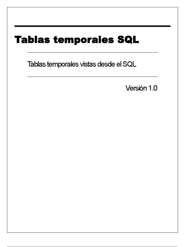 Tablas+temporales Tabla (base de datos) SQL